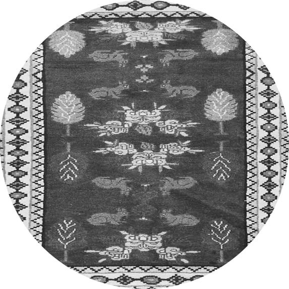 Ahgly Company Indoor Round Persian Gray Traditional Area Rugs, 6' Round