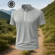thumbnail image 5 of pstuiky camisetas para hombre, Camiseta deportiva de verano para hombre, de color liso, ajustada, con cremallera, de manga corta y cuello alto camisetas de hombre m, 5 of 5