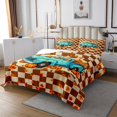 thumbnail image 2 of Erosebridal Autumn Harvest Pumpkins Coverlet Set Queen,Rustic Farm Truck Bedding Set,Geometric Patchwork Grid Bedspread Sets Queen Size,Lightweight Room Decoration,3pcs, 2 of 6