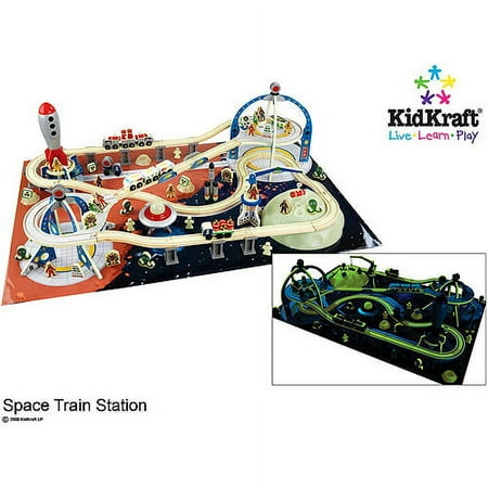 KidKraft Glow-in-the-Dark Space Train Station Set