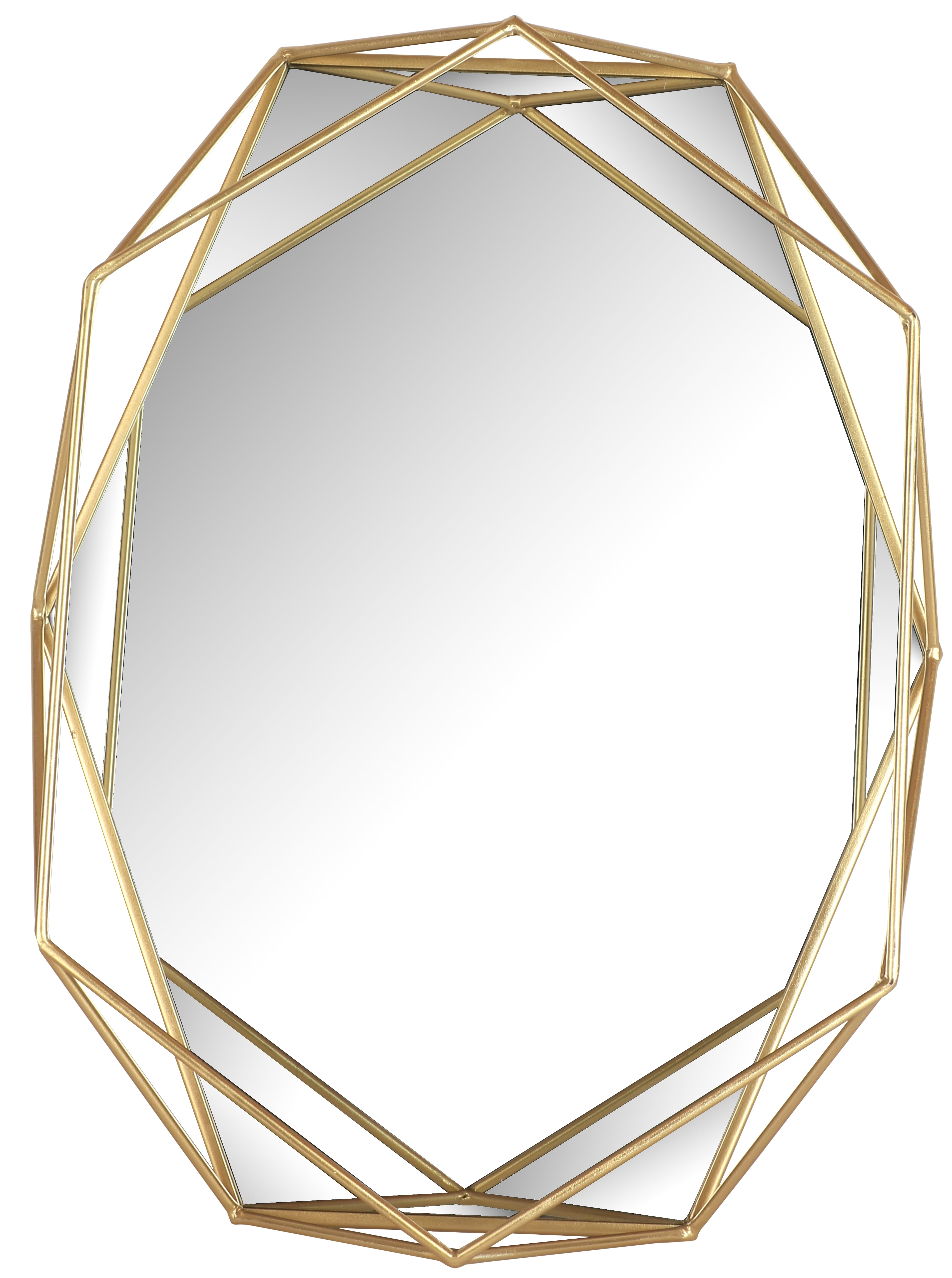 Mirrorize Canada, 22x17x3.25" Framed Gold Hexagon Mirror Golden