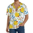 thumbnail image 2 of Picia Ducks and Anchors Men's Linen Shirts Short Sleeve Cuban Beach Shirts Casual Shirts Button Down Shirt for Men Beach Summer Wedding Shirt-3X-Large, 2 of 7
