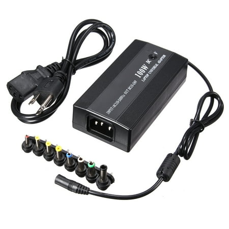 Universal Laptop Battery Charger - Universal 100W 6A 15V to 24V 8-tip Universal Laptop Notebook Ultrabook Replacement AC adapter Charger Power Supply Cable Cord for IBM,Asus,Fujitsu,Gatewa y,Lenovo,Son y Del l