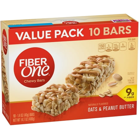 Fiber One Chewy Bar Oats & Peanut Butter 10 Fiber Bars 14.1 oz
