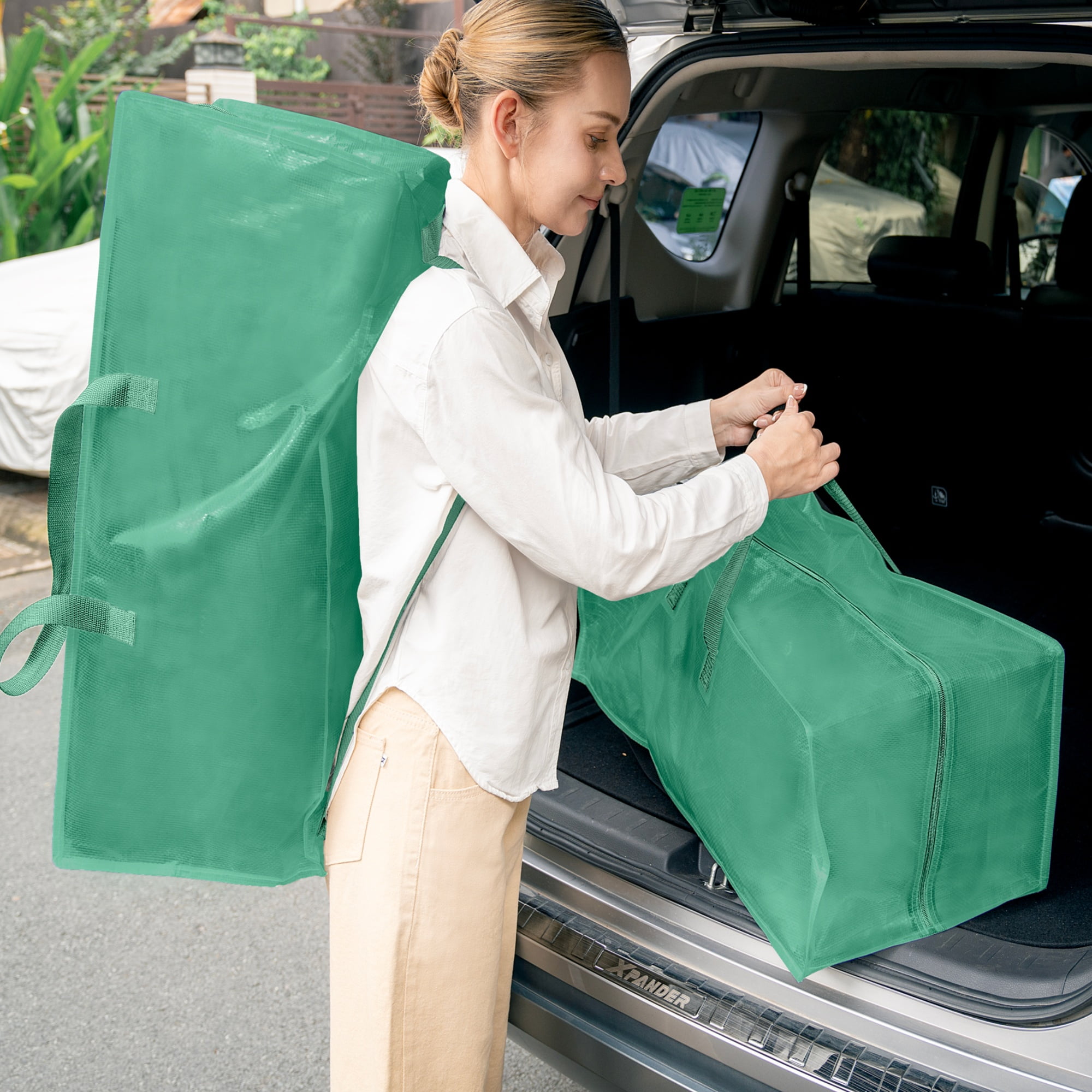 Mainstays Heavy Duty 20 Gallon Green Storage and Moving Bag with Dual Handles and Straps