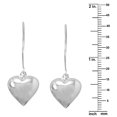 thumbnail image 2 of Precious Stars Sterling Silver Puffy Heart Dangling Hook Earrings, 2 of 3