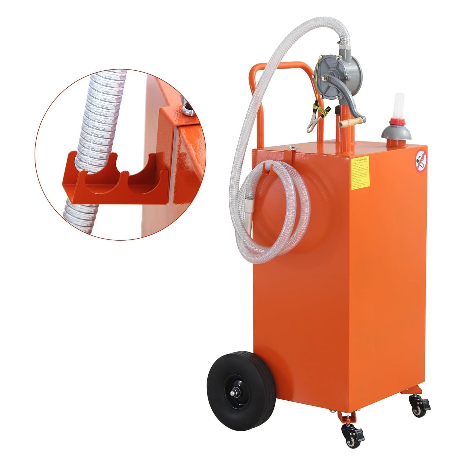 M optimized 30 Gallon Gas Caddy, Portable Fuel Transfer Storage Tank with 4 Wheels and 2-Way Rotary Pump, Large Diesel Kerosene Can Container for Cars Boat ATV Motorcycle Lawnmower