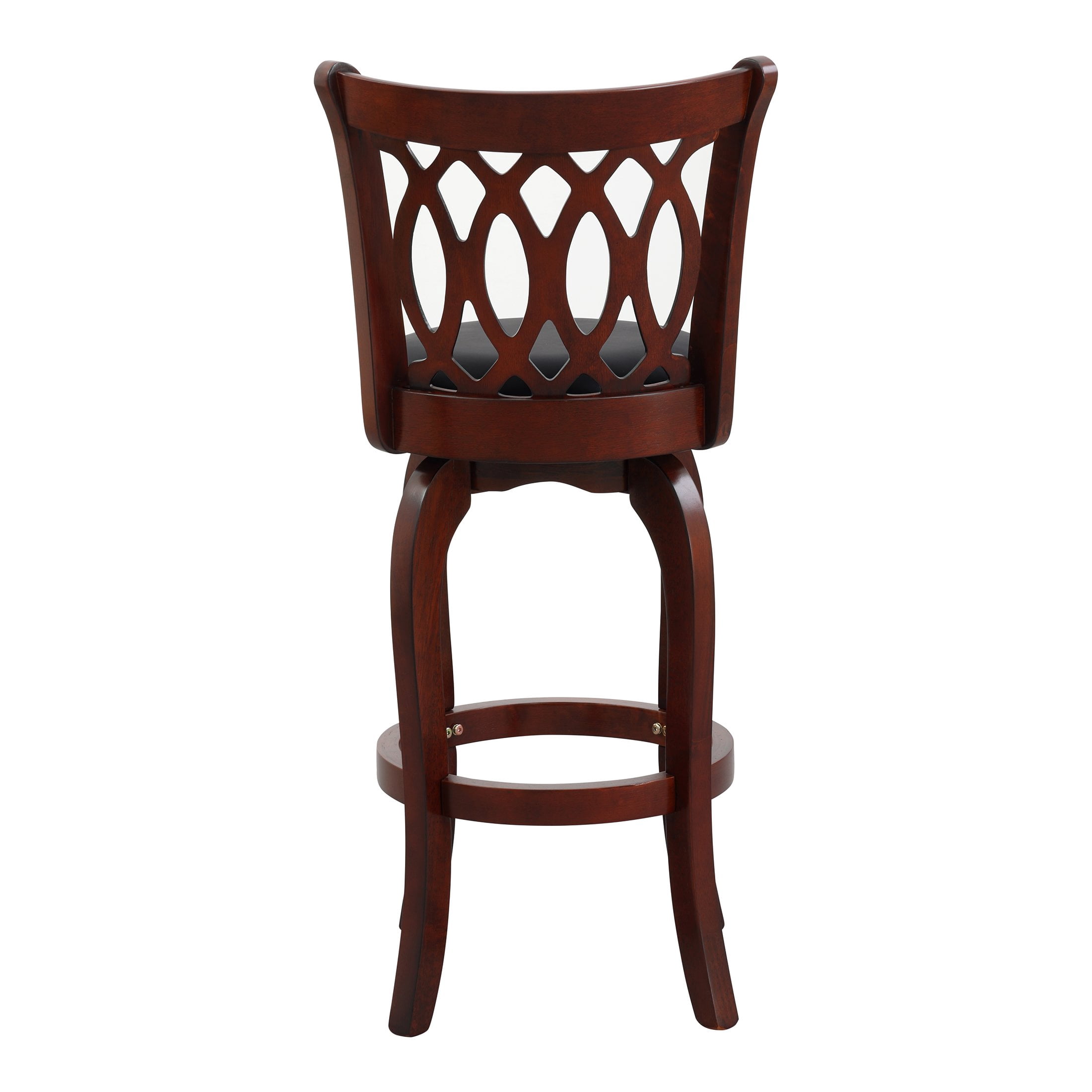 OakvillePark Odelia Scroll Back Swivel Barstool, Pub Height, Cherry
