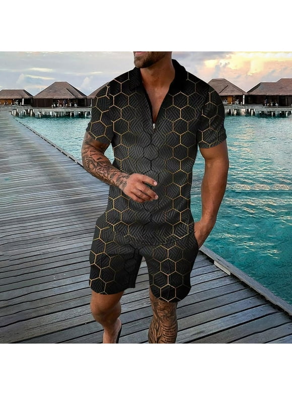 Mens Short Suit Set