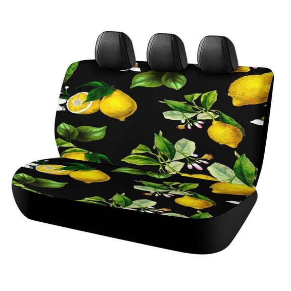 Citrus Lemons Vintage Art Car Rear Seat Covers Back Elastic Flexible Car Seat Covers Decorative Fits Most Cars, SUVs, Trucks And Vans