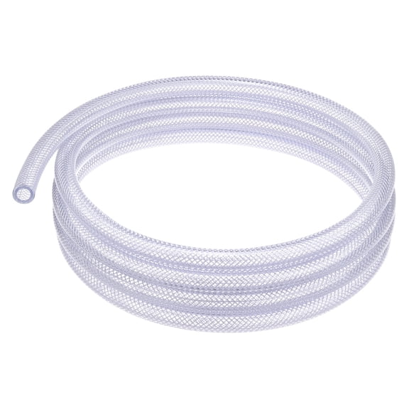 Uxcell 3/8" ID x 5/8" OD Tube, 10 Ft High Pressure Braided Clear Flexible Tubing for Water, Oil, Air Lines Dispensing