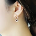 thumbnail image 4 of Farfi - 1 par de pendientes para mujer, coloridos, brillantes, redondos, con forma de aro y bola de diamantes de imitación, para uso diario, color blanco, 4 of 5
