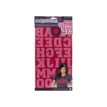 Next Style 1.5" Flocked Letters, Athletic, Fuchsia