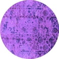 thumbnail image 1 of Ahgly Company Indoor Round Oriental Purple Industrial Area Rugs, 3' Round, 1 of 4