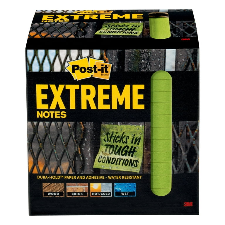 Post-it Extreme Notes, 3 x 3, Assorted Colors, 3 Pads