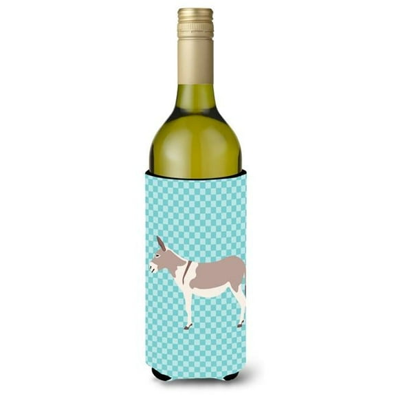 Australian Teamster Donkey Blue Check Wine Bottle Beverge Insulator Hugger
