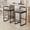 Gray, variant on Counter Height Bar Stools Set of 2, 26" Modern Velvet Counter Stools with Low Back and Footrest, Upholstered Bar Chairs for Kitchen Island, Bar, Counter, White+Gold