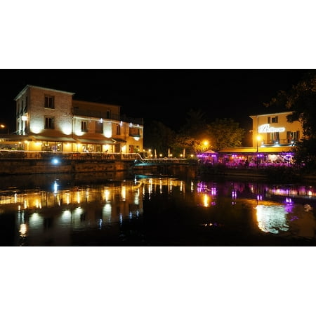 LAMINATED POSTER L'isle-sur-la-sorgue At Night Provence France City Poster Print 24 x (Best Cities In Provence)