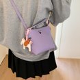 thumbnail image 2 of Bolso Cubo Mujeres Muesca Con Bolsillo Cuerpo Casual Cuero PUS PU () Morado, 2 of 6