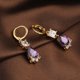 thumbnail image 4 of 1 par de pendientes para mujer, sencillos y elegantes, colgantes, multifacéticos, de circonita blanca y morada, joyería decorativa, regalo de cumpleaños y boda., 4 of 7