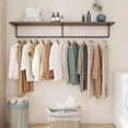 thumbnail image 2 of Perchero para Ropa de Pared 2 Pack, Rack Industrial de Tubo de Hierro con 12 Ganchos Soportan 135 lbs para Armario Lavandería Closet Barra para Colgar Ropa, 2 of 4