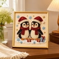thumbnail image 5 of Christmas Diamond Art Kits for Adults, Golden Framed Pearl Bead Painting Kit, Winter Penguin Santa Hat Snowflake Gift Box Textured Sparkling Handmade Decor for Home Office Holiday Use, 5 of 7