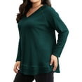 thumbnail image 3 of SWQZVT Sweatshirts for Women Plus Size Long Sleeve Tunic Tops Fall Casual Waffle Shirts Loose Oversize Blouses for Winter Clothes, 3 of 7