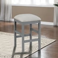 thumbnail image 3 of Furniture of America Ficus Wood Padded Counter Height Stool in Gray (Set of 2), 3 of 5