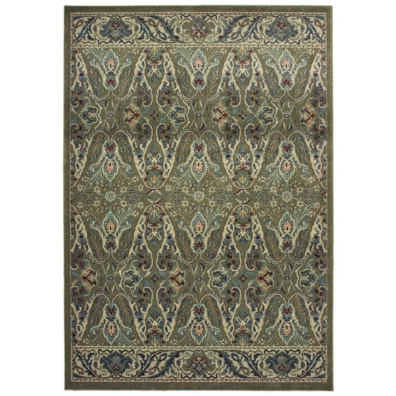 Moretti Westside Area Rug 655Q5 Brown Repeat Half-Bordered 3' 10" x 5' 5" Rectangle