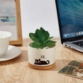 thumbnail image 4 of Plant Pots Black Cat White Ceramics Cute Planter Succulent Cactus Flower Porcelain Holder Container Wood Tray Drainage Hole Home Office Decoration for Plant Lovers Friends Coworker(No Plants), 4 of 8