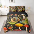 thumbnail image 2 of Feelyou Kids Cartoon Snail Bedding Comforter Set 7pcs, Jungle Hippie Mushroom King Bedding Sets, Boho Plant Botanical Reversible Bed Sheets, Lightweight Room Decor, 2 of 7