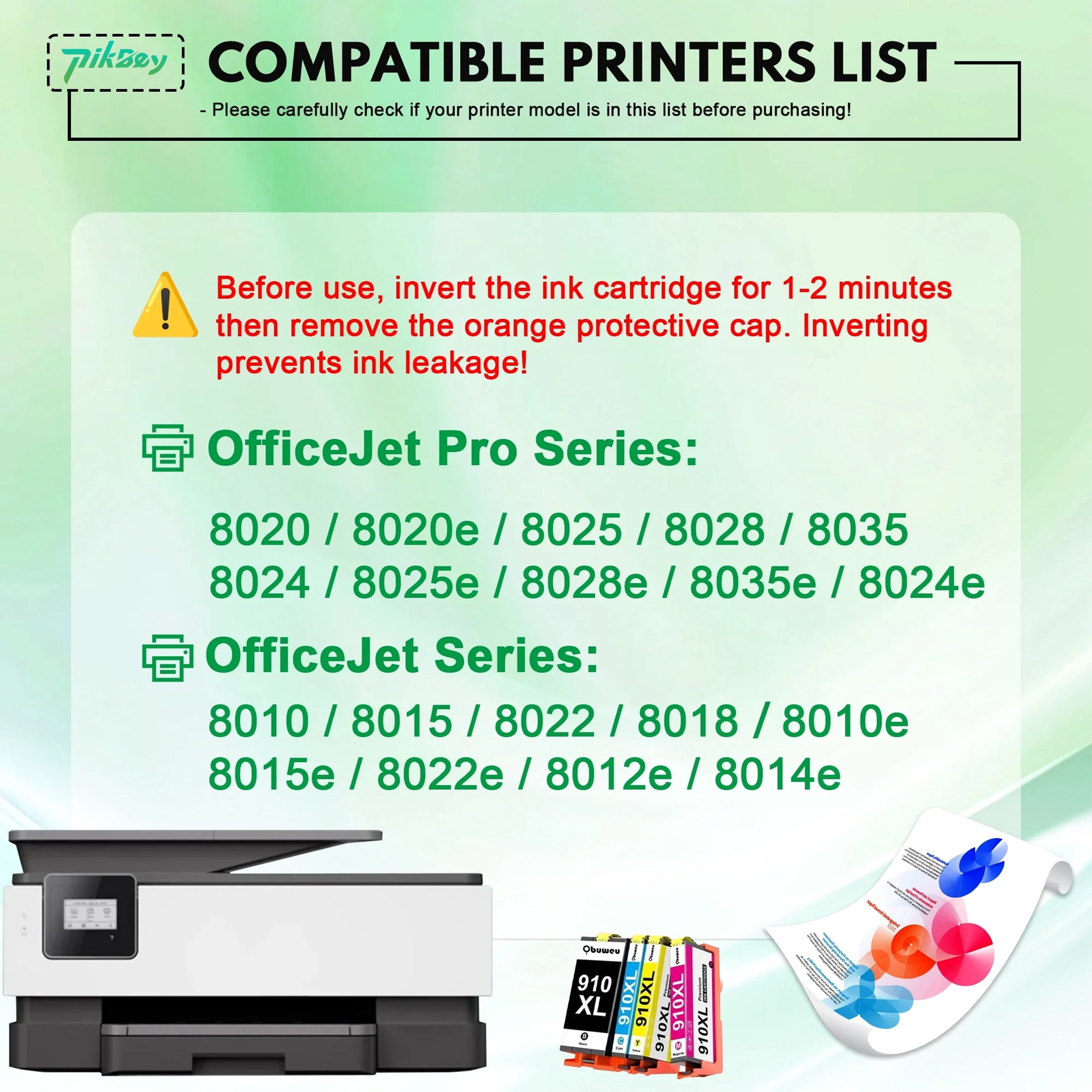 910 xl Ink Cartridges Combo Pack (4 Pack) - Compatible for HP 910xl Ink 910 Ink Cartridges for OfficeJet 8022e 8015e Pro 8020 8020e 8025e Printers