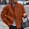thumbnail image 5 of Women's Vintage Brown Tweed Jacket Coats Blazers, Solid Color Winter Warm Outerwear, Casual Daily Wear Work Office Travel Fashion Essential Gift for Women | Aestivo,Yellow L, 5 of 9