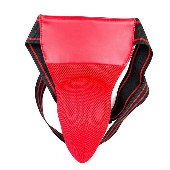 Groin Protector for Boxing, Taekwondo, Kickboxing, for Martial Arts Training, Men Jockstrap Abdominal Protector L,1 x Groin Protector Cup,Red