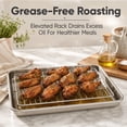 thumbnail image 2 of Stainless Steel Baking Pan & Rack Set with Tongs & Mitt - 28cm Oven Safe Tray for Air Fryer & Toaster, 2 of 10