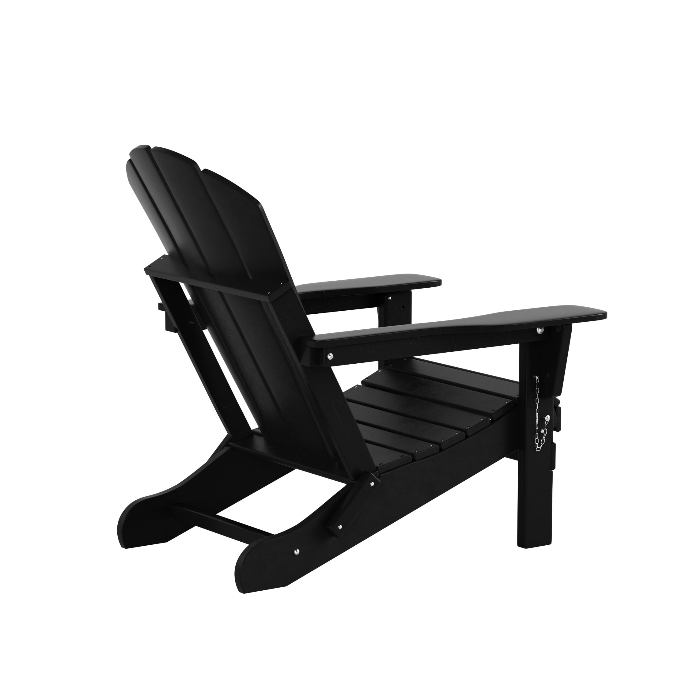 WestinTrends Malibu 2-PC Outdoor Patio Plastic Adirondack chair set with side table, Black