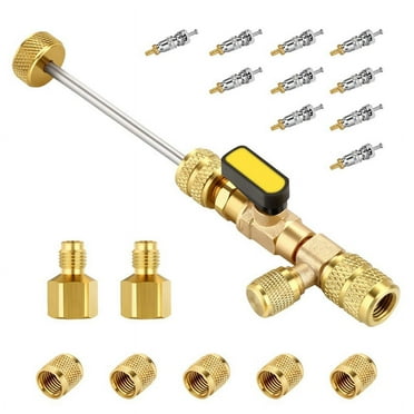 HVAC Valve Core Removal Tool, with Valve Cores, Nuts&Adapter, for R12