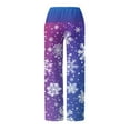 thumbnail image 4 of Edvintorg Wide Leg Yoga Pants for Women Fashion Christmas Printed Straight Loose Casual Trousers with Darwstring High Waisted Gym Pants Women Purple S, 4 of 6