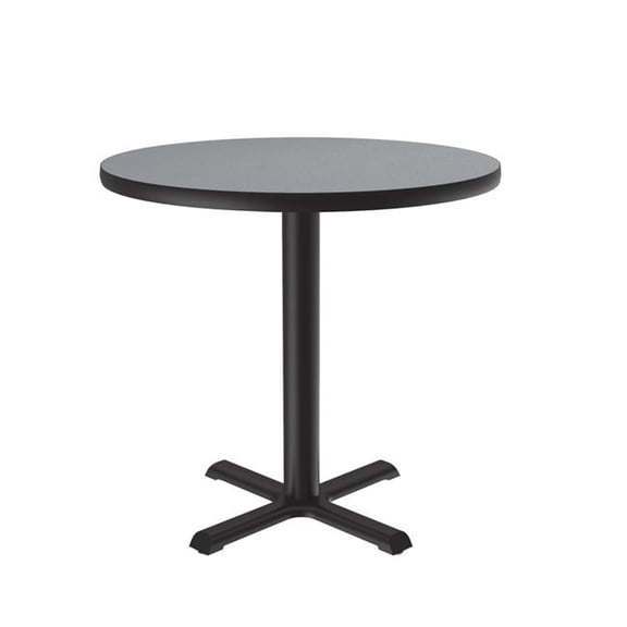 Correll SXT30R-15-98-13 30 in. X-Base High Pressure Laminate Cafe & Breakroom Table with Stamped Steel Base - Gray Granite - Round
