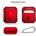thumbnail image 2 of Nagebee Case for AirPods Pro (2019), Protective Heavy Duty Armor Hard PC and Soft TPU Defender Earbuds Case Cover Skin with Carabiner Keychain Clip (Red), 2 of 7