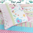 thumbnail image 4 of Cozy Line Home Fashions Happy Owl Pink Reversible Quilt Bedding Set, Coverlet, Bedspreads for Kids, Girls (Happy Owl, Twin - 6 Piece: 1 Quilt + 1 Standard Sham + 4 Decorative Pillows), 4 of 6