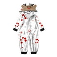 thumbnail image 2 of Odeerbi Matching Family Christmas Pajamas Sets Baby Hooded Onesie Romper Jumpsuits Toddler Boys Girls Cute Xmas Leaf Snow Print 2024 Long Sleeve Plush Sleepwear Loungewear Jammies for Baby, 2 of 4