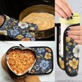 thumbnail image 5 of Yayeee Oven Mitts and Pot Holder Set of 4 Heat Resistant Kitchen Gloves Baking Hot Pad, Navy Floral Pattern, 5 of 5