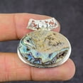 thumbnail image 2 of Natural Abalone Shell Gemstone Handmade 925 Sterling Silver Pendant 1.42", 2 of 2
