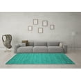 thumbnail image 3 of Ahgly Company Machine Washable Indoor Rectangle Abstract Turquoise Blue Contemporary Area Rugs, 4' x 6', 3 of 4