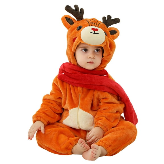 Fluffy Jumpsuit - Cute Long Sleeve Baby Bear Romper Baby Girl Clothes Winter Christmas Onesie 3-6 Months