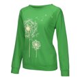 thumbnail image 3 of Camiseta Mujer Manga larga Cuello redondo Tops Poliéster Suéter deportivo Ropa con estampado informal, Verde, S Speravity AP003791-15, 3 of 6