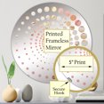thumbnail image 3 of Designart "Rosy Alabaster Simplistic Pottery" Abstract Spirals Spiral Dot Round Wall Mirror - Abstract Oval Printed Decorative Mirror - Multiple Color Options, 3 of 5