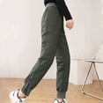 thumbnail image 5 of Wide Leg Sweatpants Women MIUOWANP Women Warm And Cold Cotton Pants Lightweight Plus Size High Waist Casual Versatile Women Pants Long Pants Army Green XXL, 5 of 5