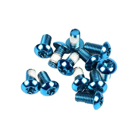

12 Pieces Bicycle Disc Brake Rotor Bolts Metal Alloy Steel Colored Screws Precision Parts Outdoor Sports Maintenance Kit Blue